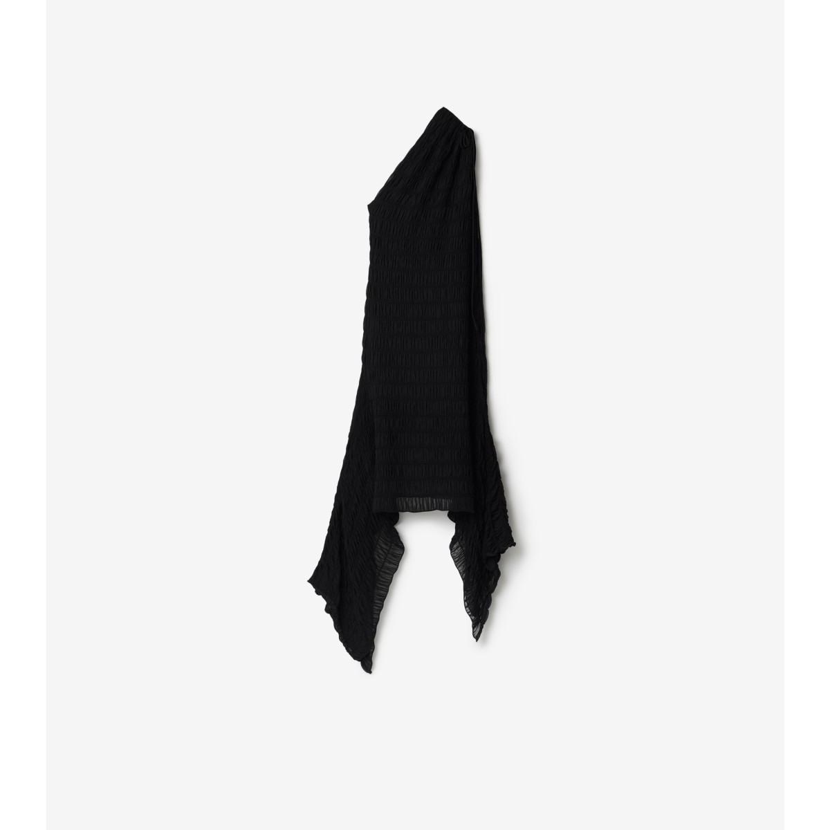 Burberry Shirred One-shoulder Dress In Black