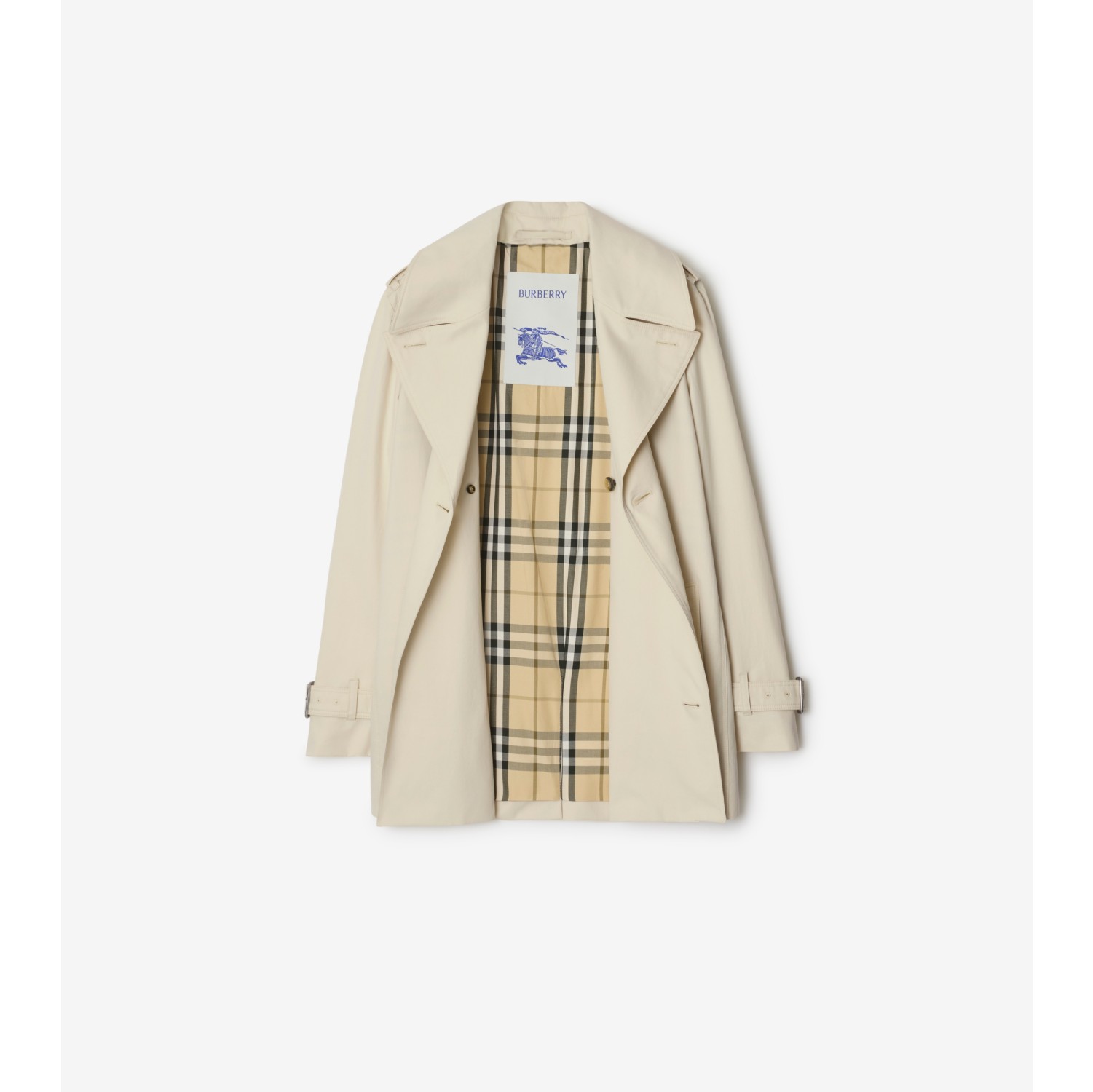 Short Gabardine Trench Coat