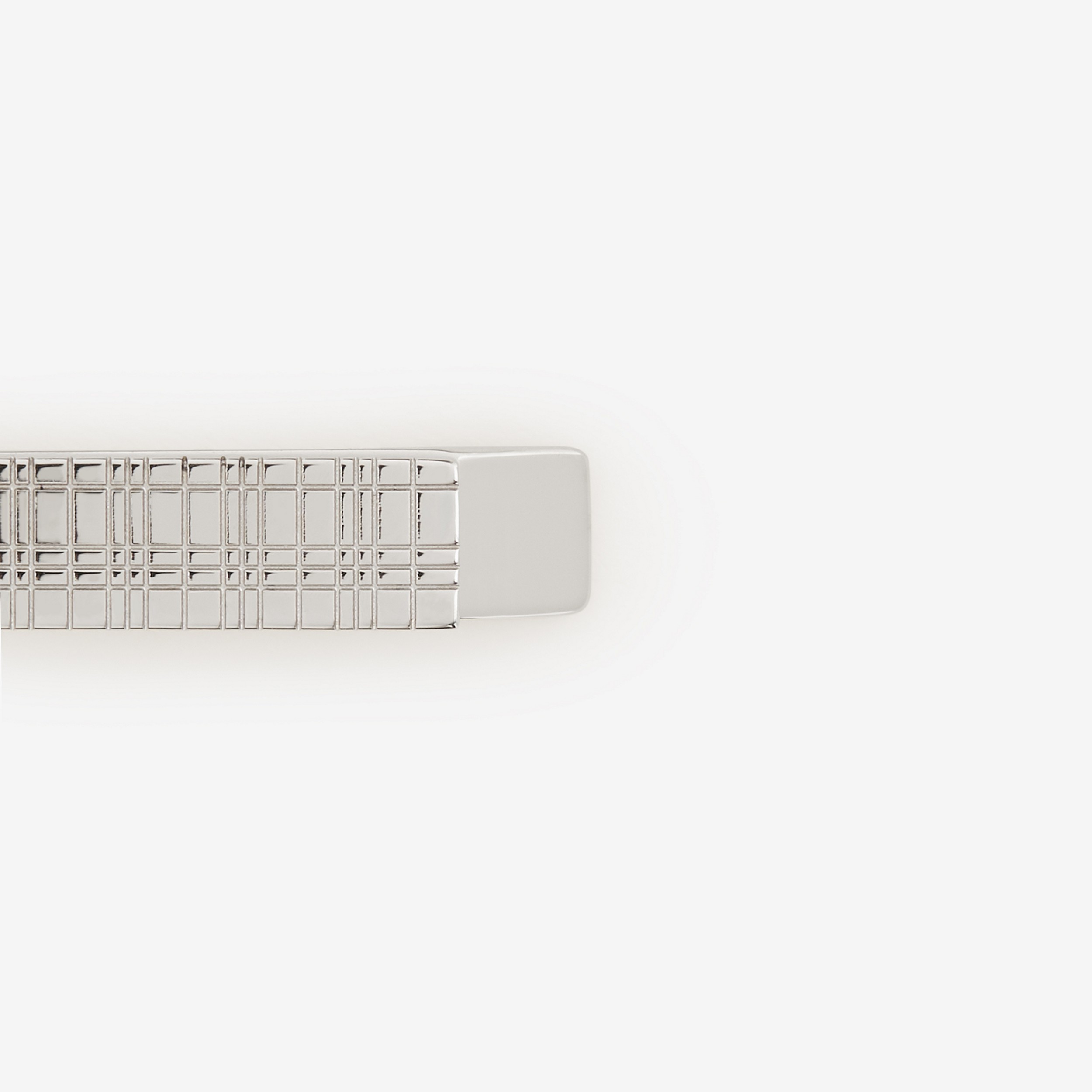 Check Engraved Palladium-plated Tie Bar - Men | Burberry® Official - 2