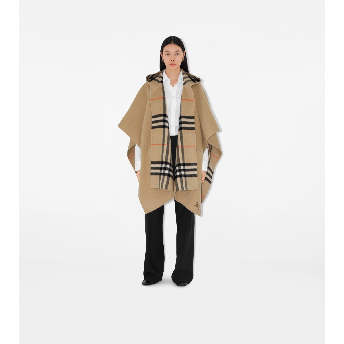  Check Reversible Cashmere Cape