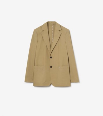 Technical Cotton Tailored Jacket in Sparrow beige - Men | Burberry® Official
