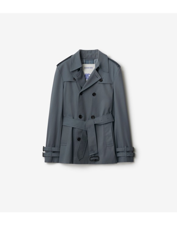 Short Gabardine Trench Coat