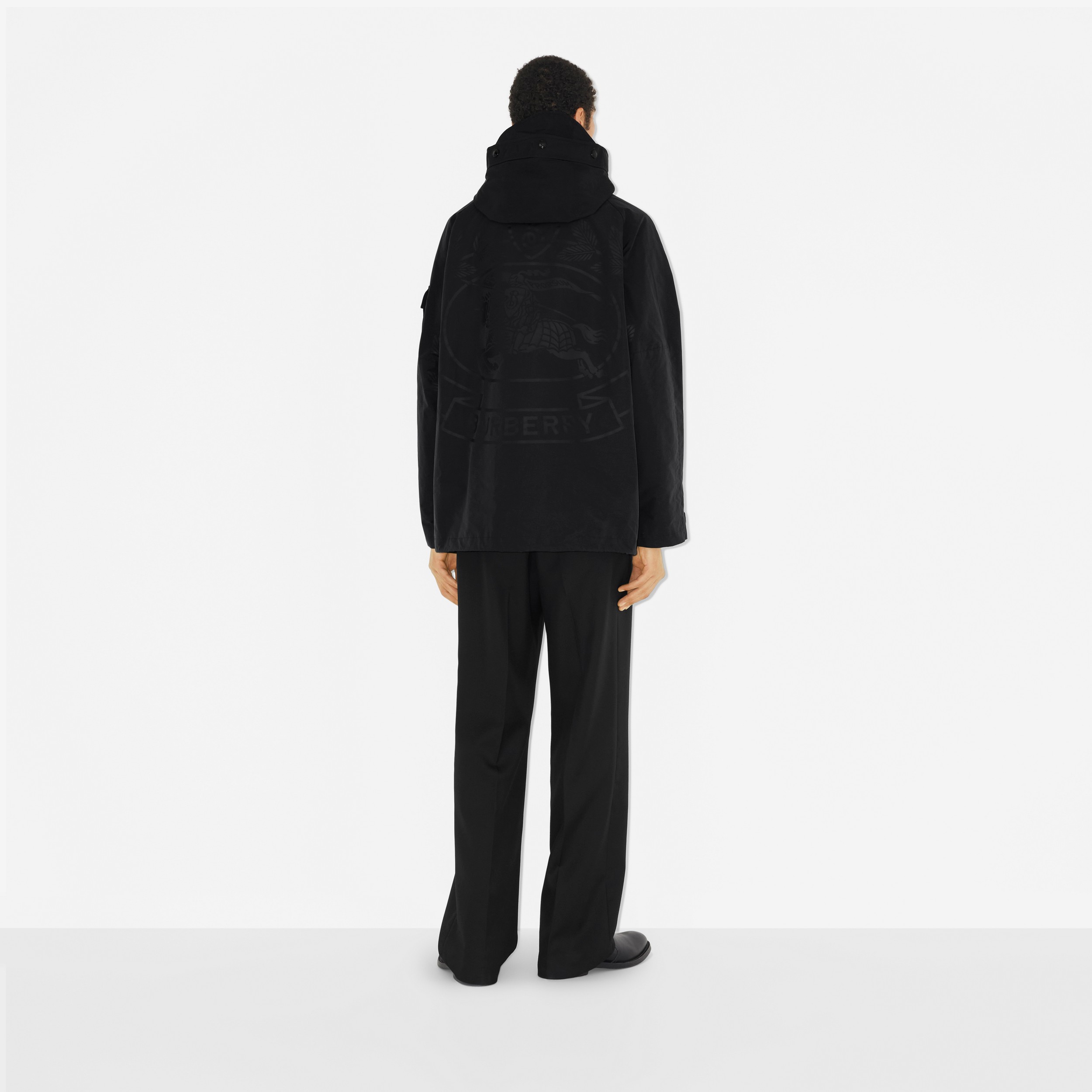 Parka à capuche en nylon avec emblème du Cavalier (Noir) - Homme | Site officiel Burberry® - 4