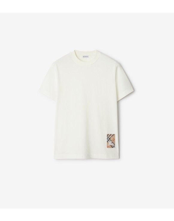 Check Label Cotton T-shirt