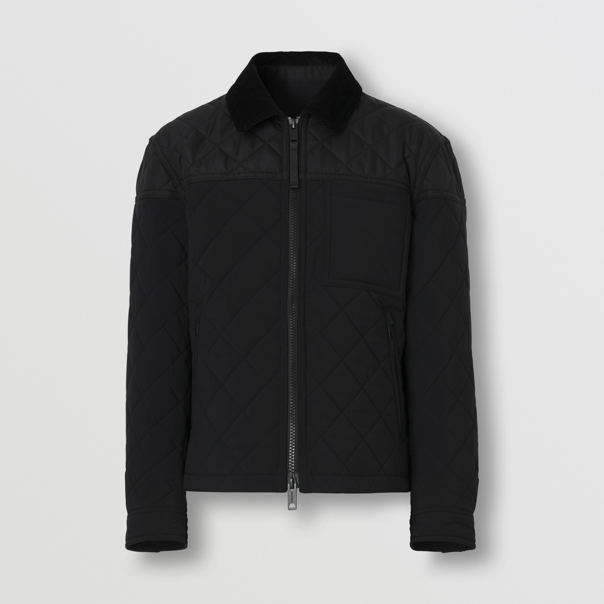 Diamond Quilted Stretch Nylon Harrington Jacket in Black - Men | Burberry® Official - 4
