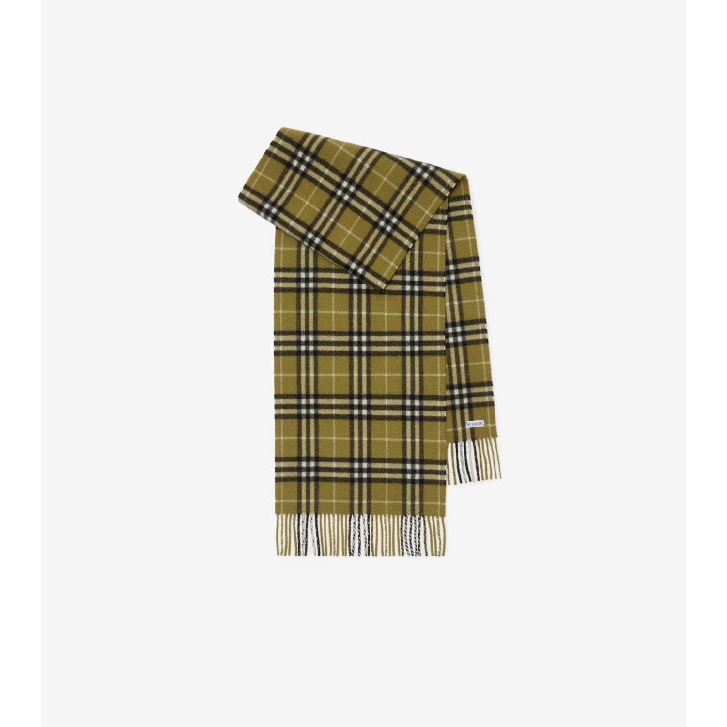 Check Cashmere Scarf in Acre Burberry Official