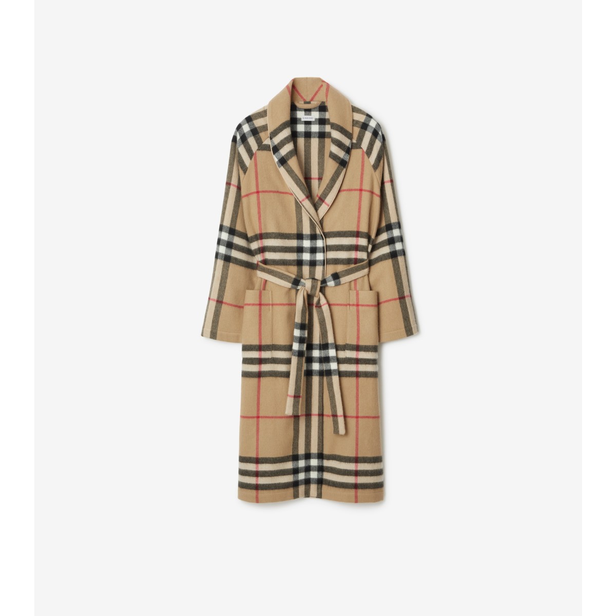 Burberry Check Cashmere Robe In Archive Beige