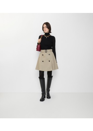 Gabardine Trench Mini Skirt