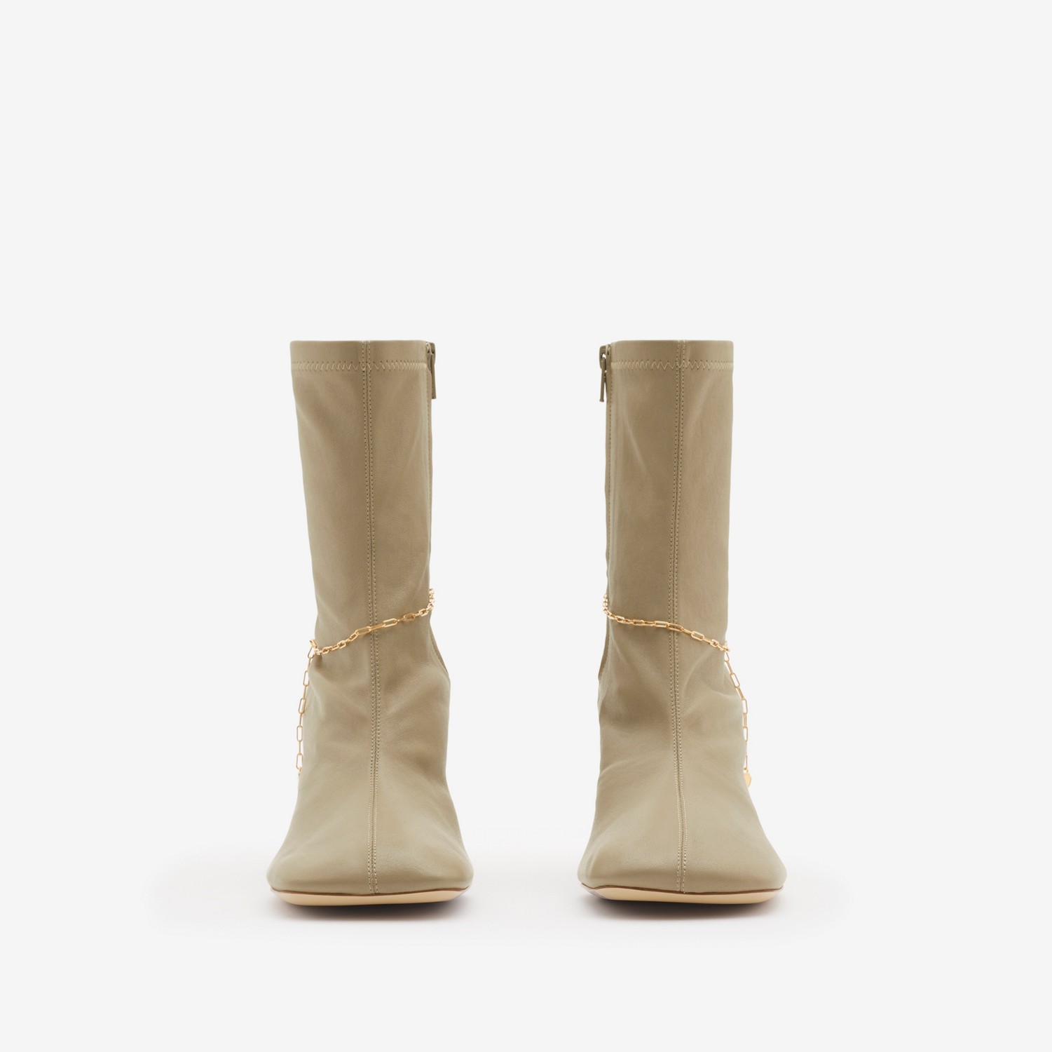 Leather Slinky Legging Low Boots in Field - Women | Burberry Leather Slinky Legging Low Boots in Field - Women | Burberry