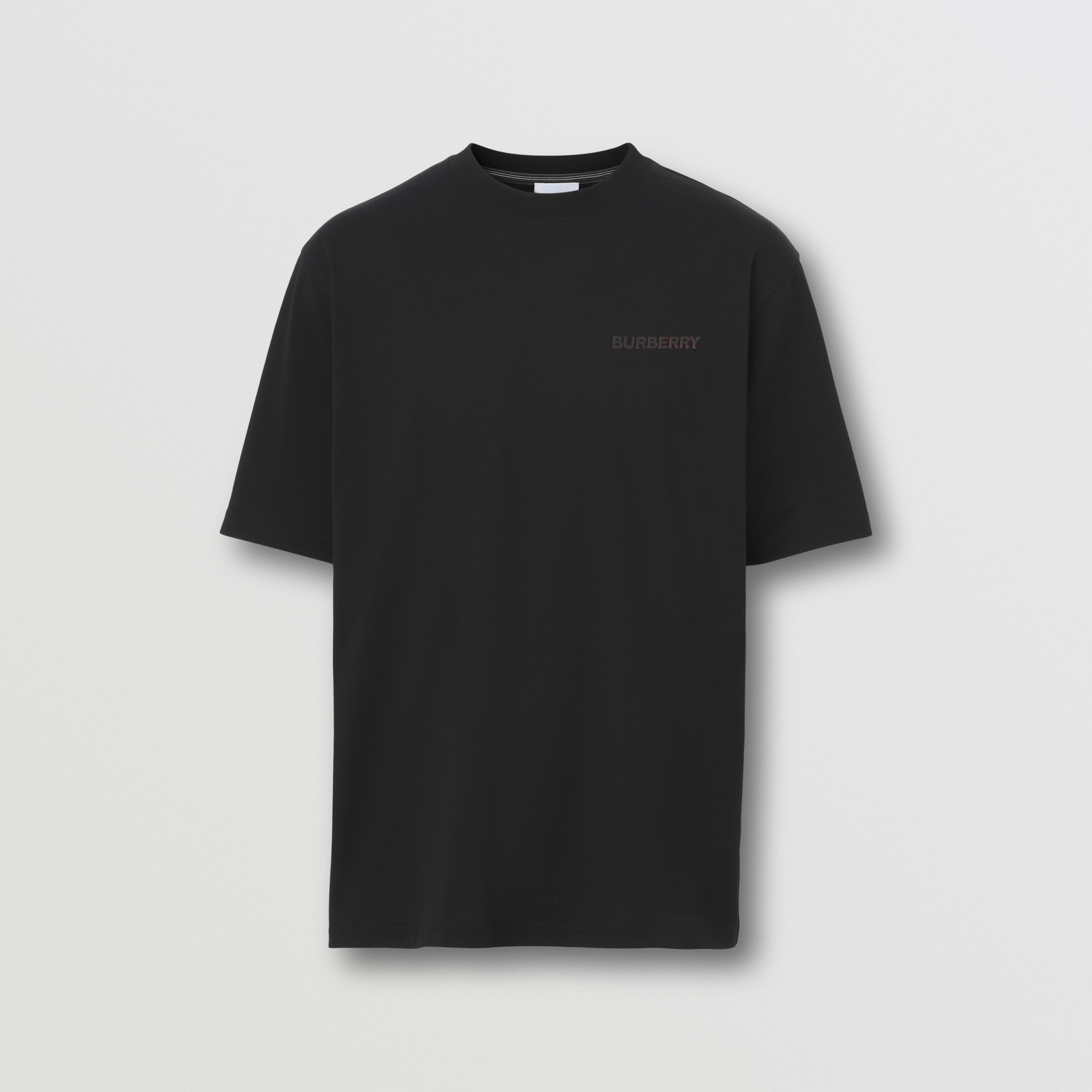 Logo Print Cotton T-shirt in Black - Men | Burberry® Official - 4