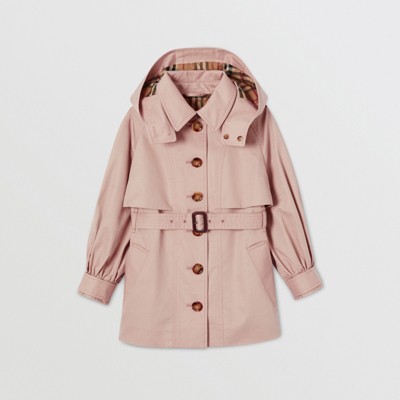 Cotton Twill Trench Coat in Ice Pink 
