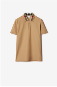 Camisa polo de algodão em bege