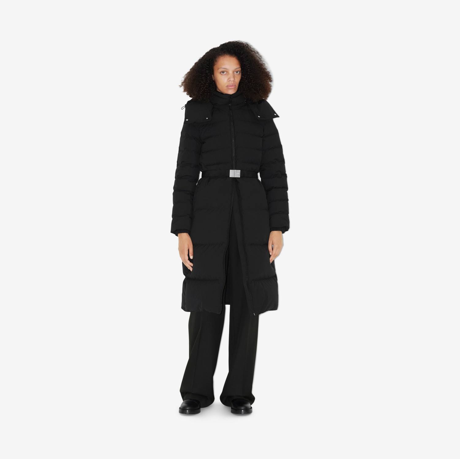 Abrigo de plumas con cinturón (Negro) - Mujer | Burberry® oficial