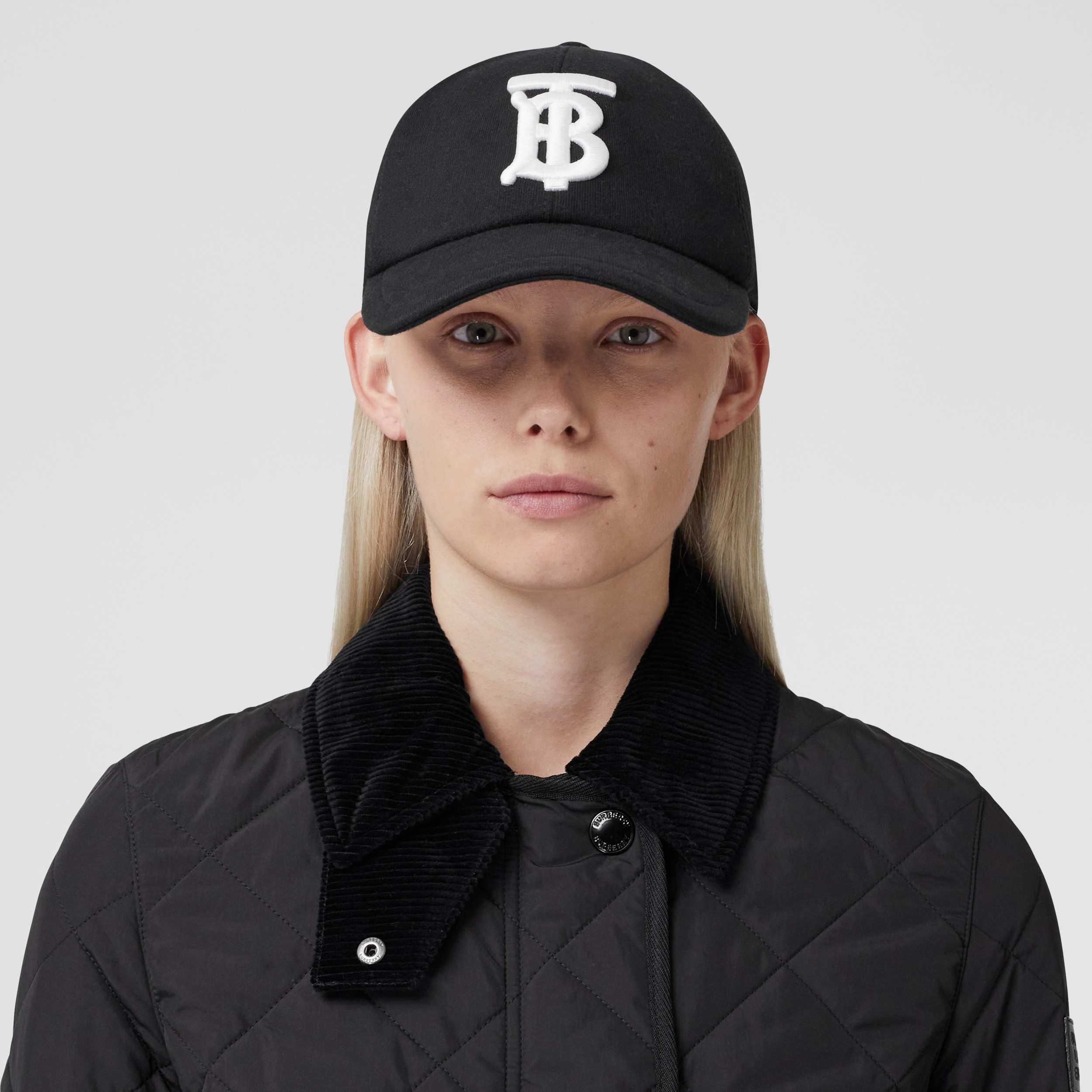 Monogram Motif Cotton Jersey Baseball Cap in Black | Burberry® Official - 2