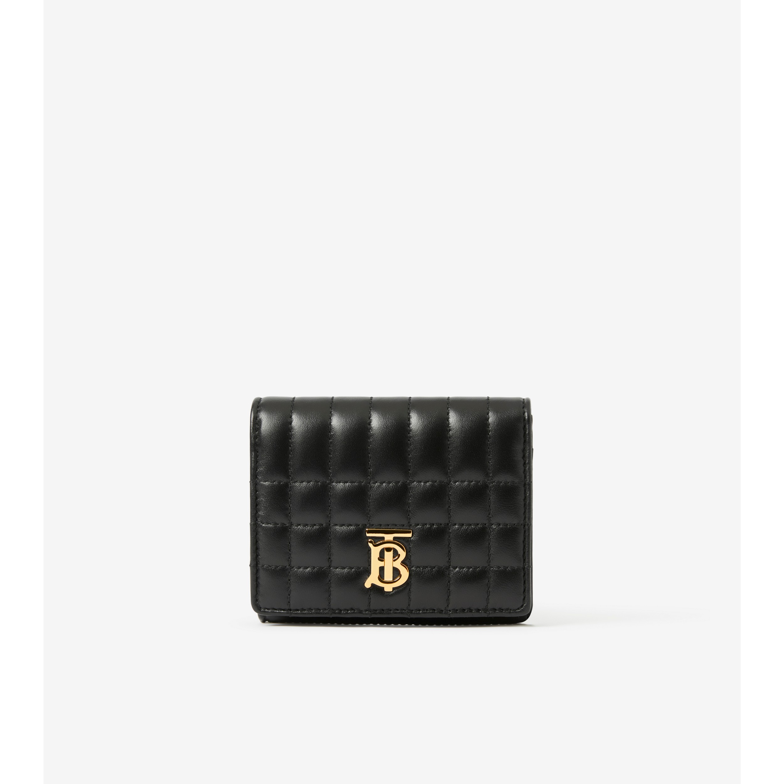 Burberry Lola Quilted Leather Trifold Wallet Black
