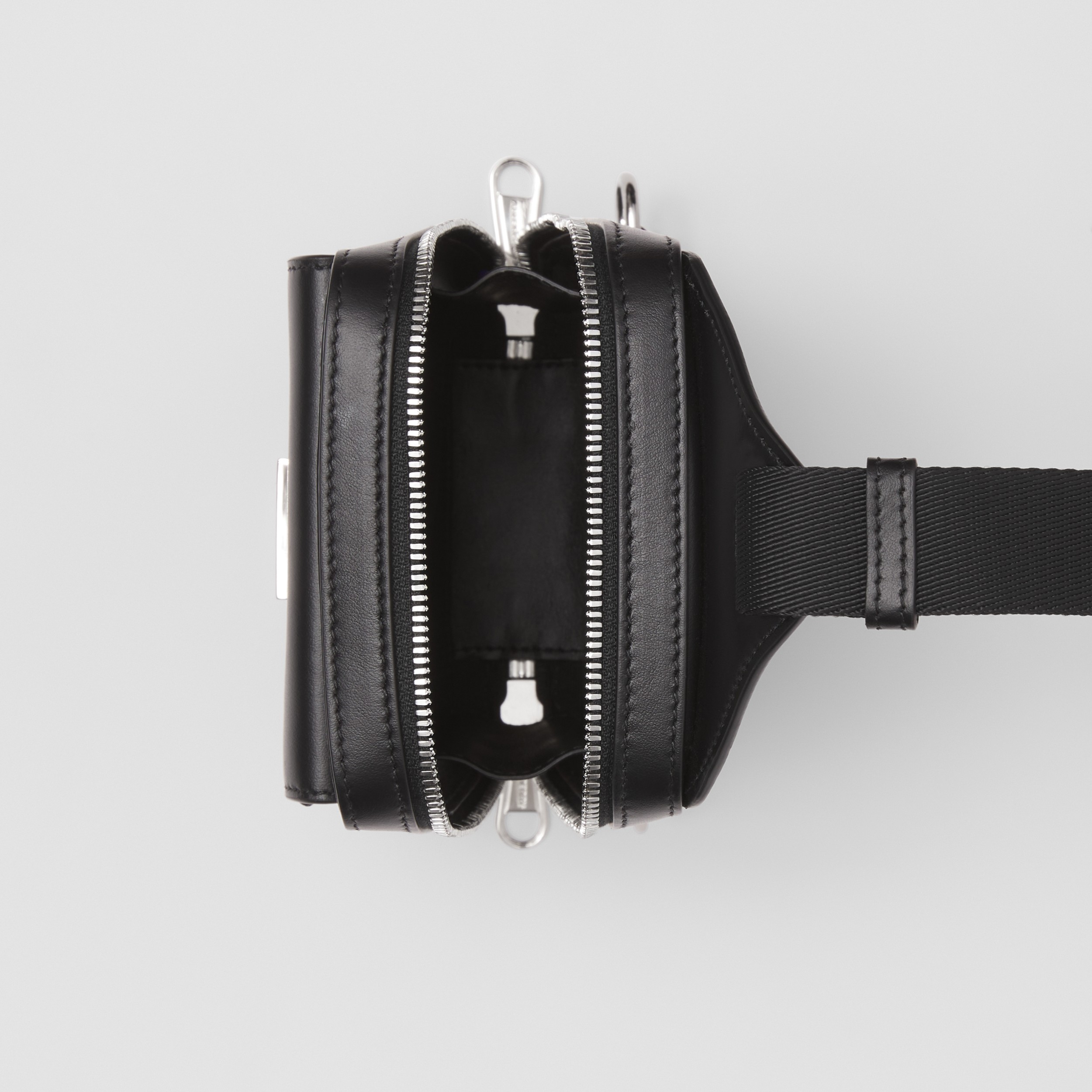 Monogram Motif Leather Crossbody Bag in Black - Men | Burberry® Official - 4