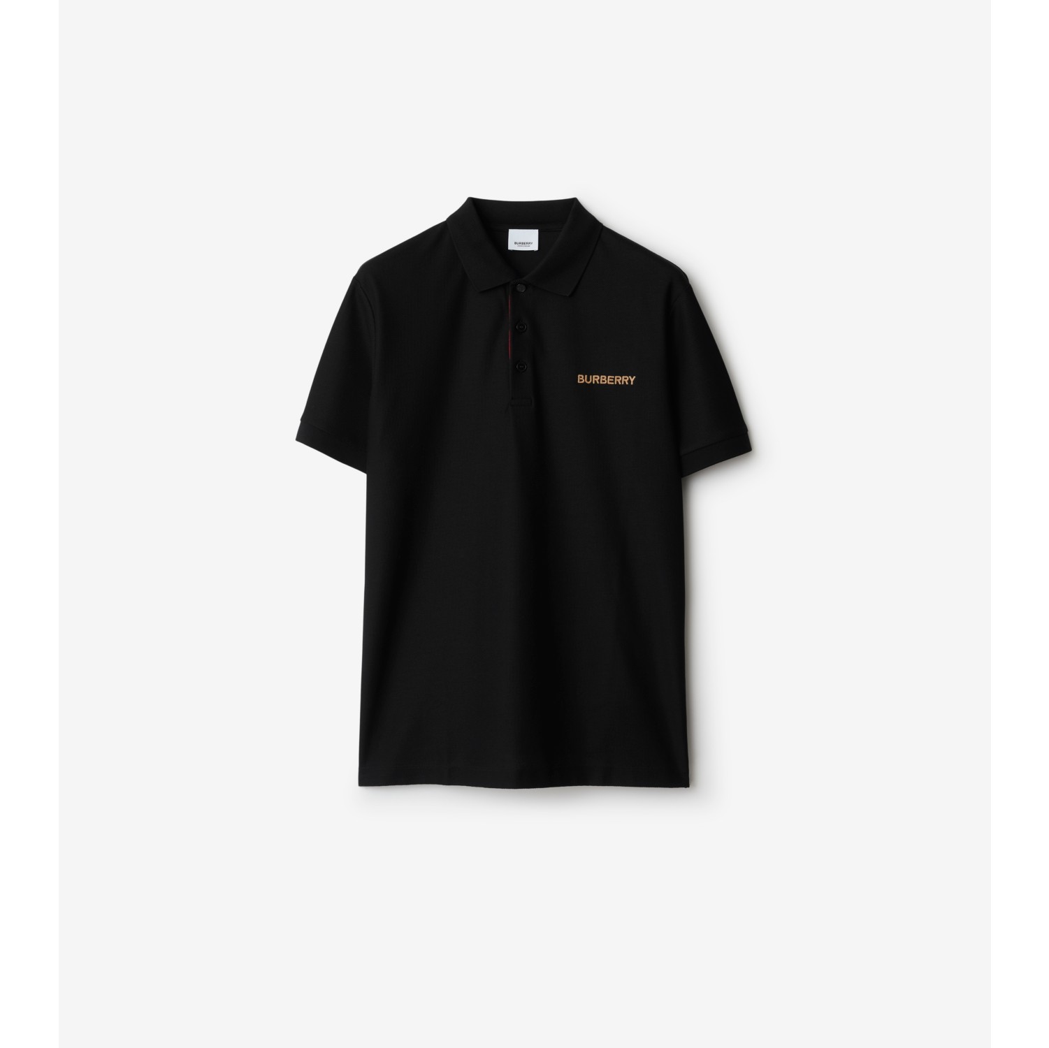 Cotton Polo Shirt in Black - Men | Burberry® Official