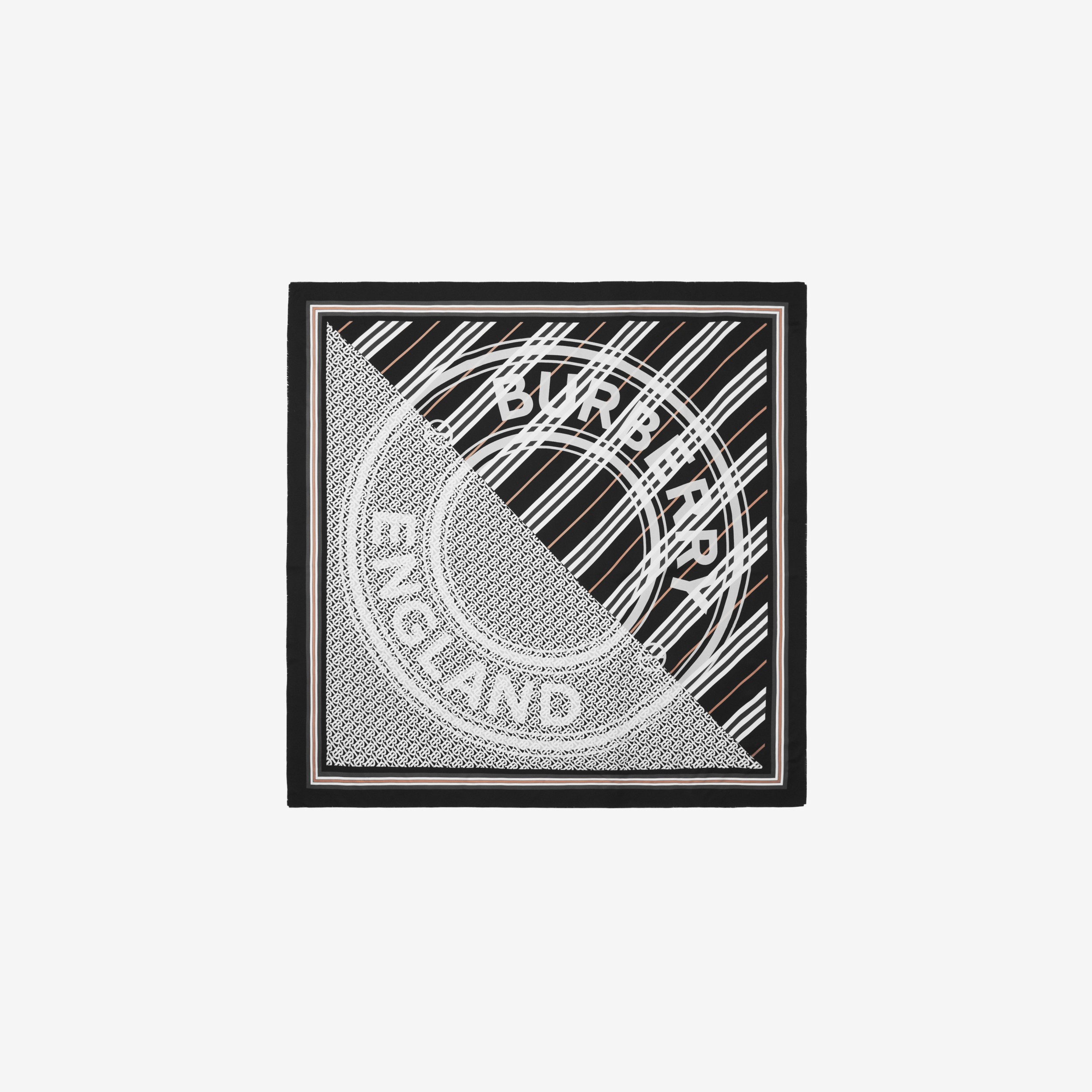 Montage Print Silk Square Scarf in Monochrome | Burberry® Official - 2