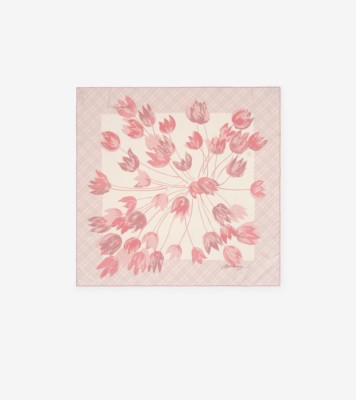 チューリップ シルクスカーフ (クォーツピンク) | Burberry®公式サイト