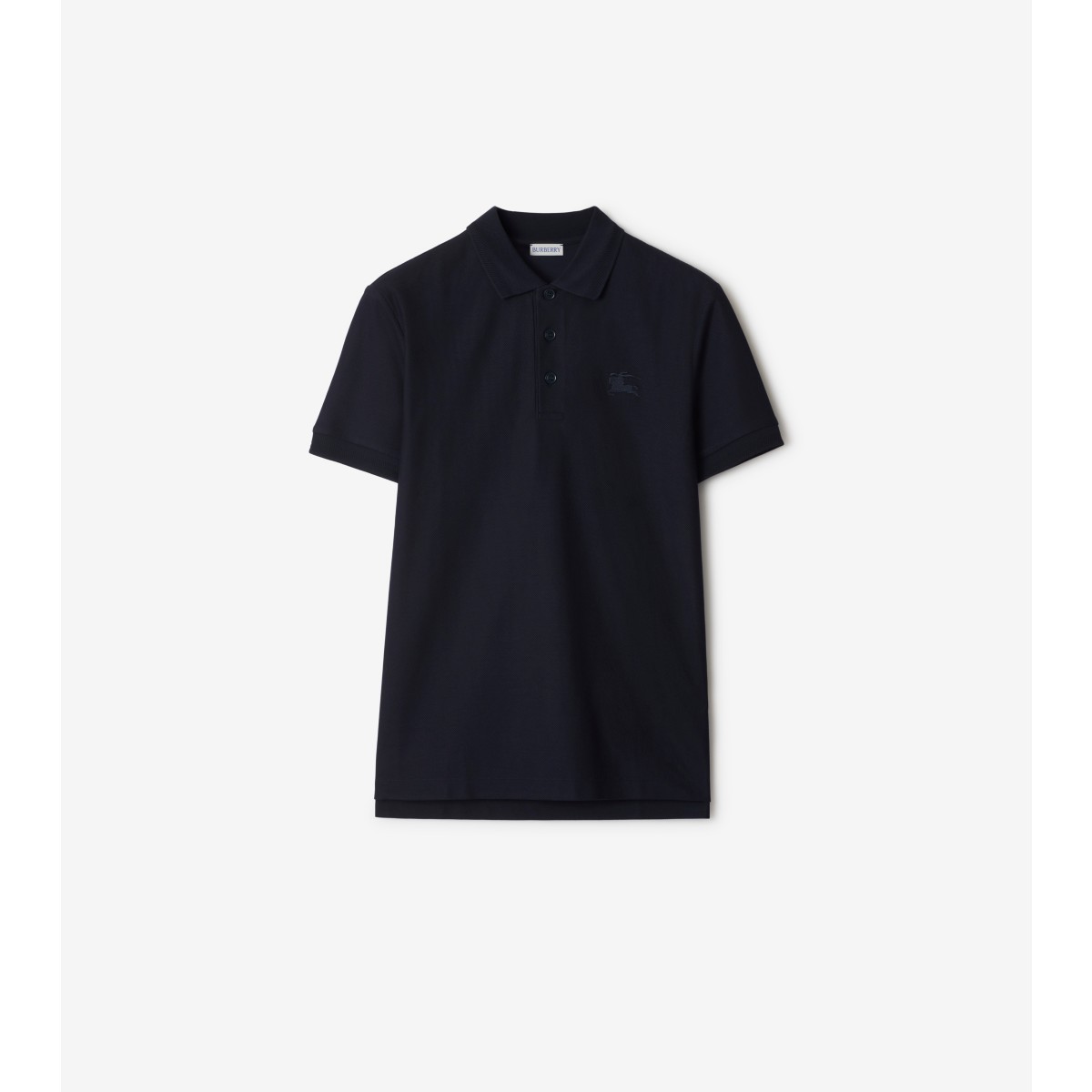 Shop Burberry Cotton Polo Shirt In Coal Blue