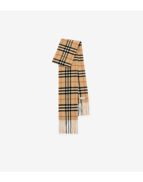 Narrow Check Cashmere Scarf