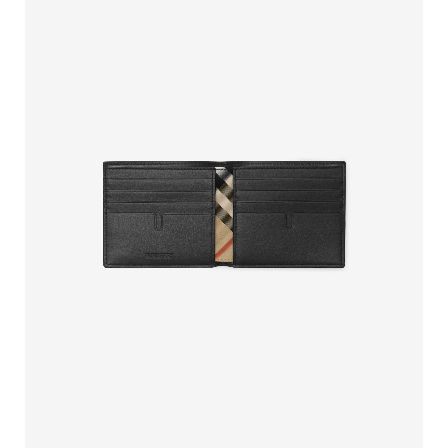 B Shield Bifold Wallet in Slate Men Leather Burberry Official