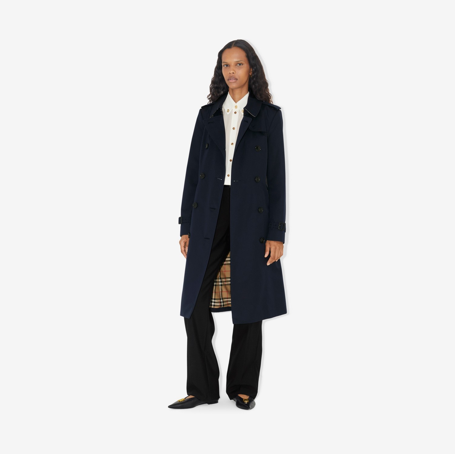 Chelsea - Trench coat Heritage curto (Azul Carvão) - Mulheres | Burberry® oficial