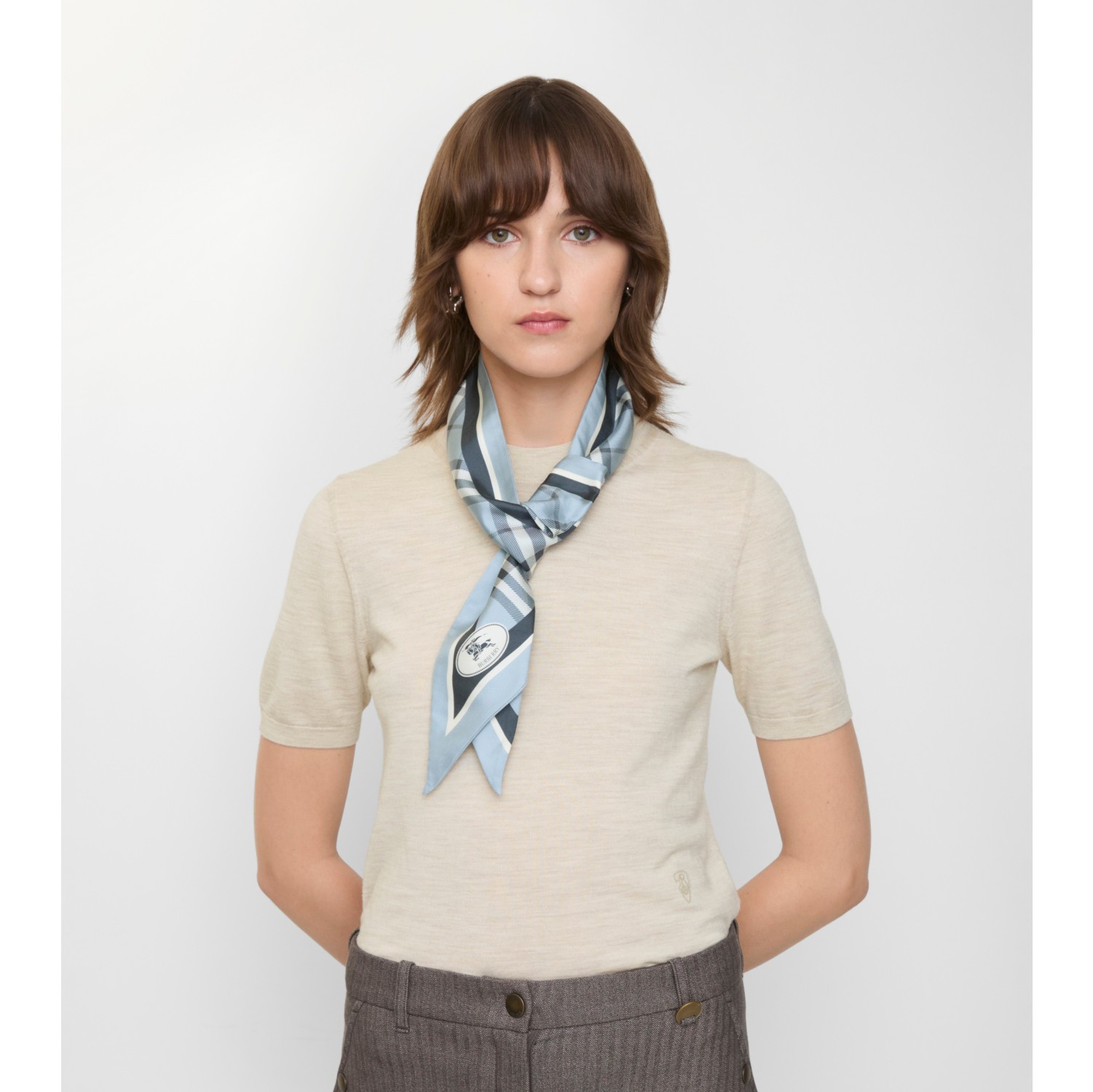 Skinny Check Silk Scarf