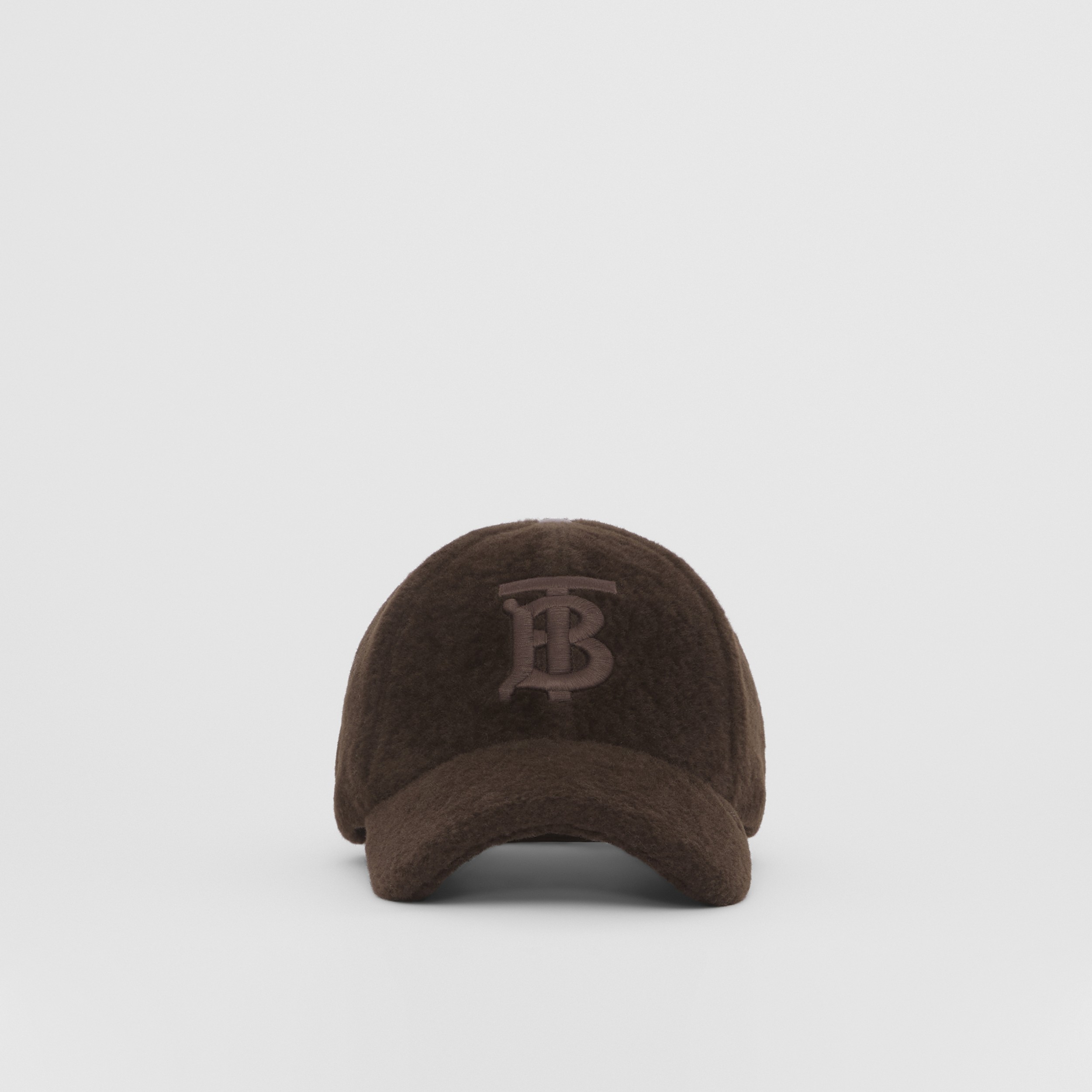 Monogram Motif Shearling Baseball Cap in Ebony Brown | Burberry® Official - 1