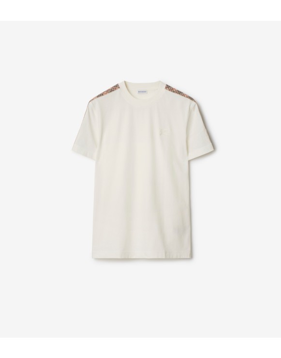 Check Trim Cotton T-shirt