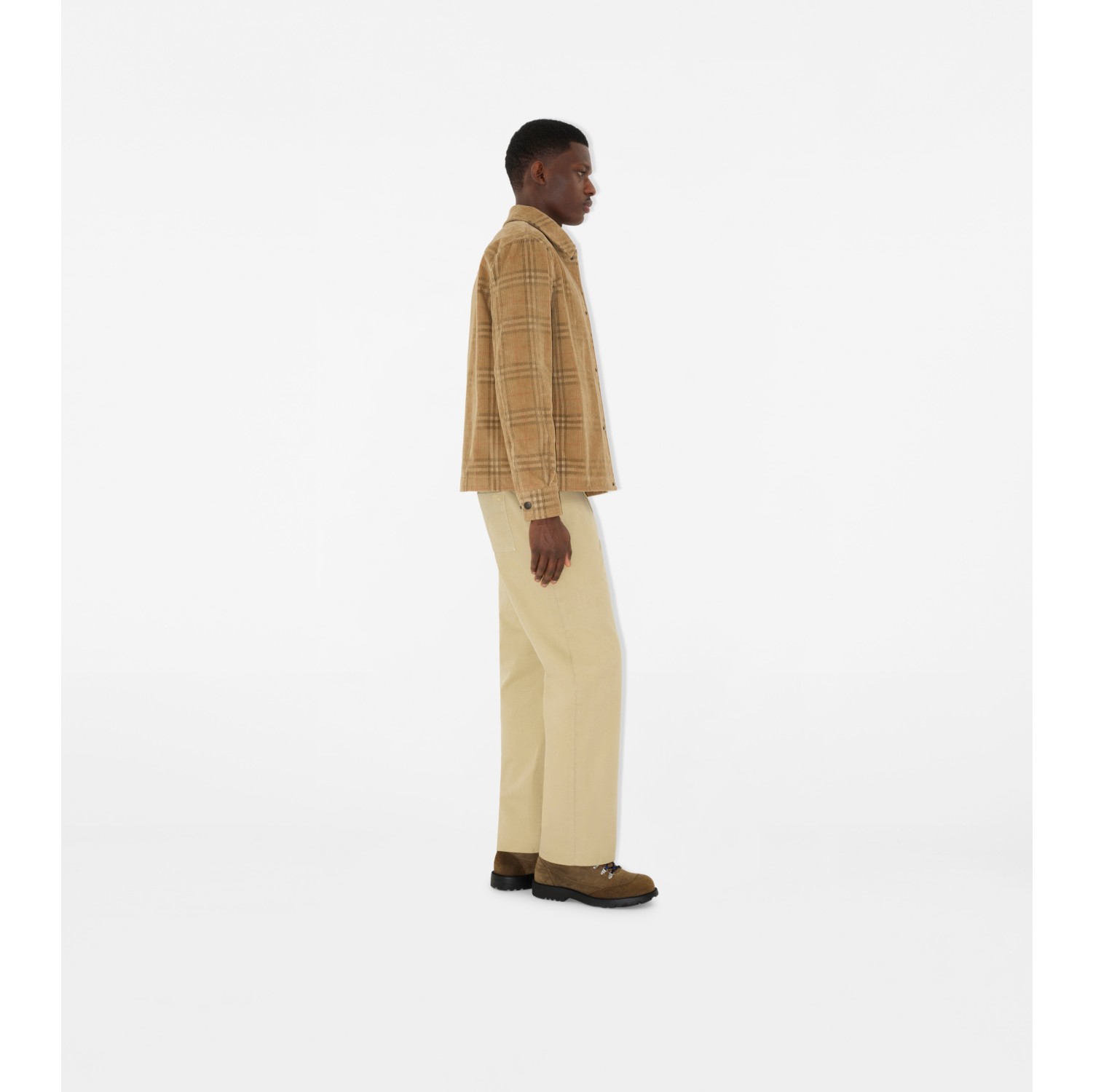 Cord-Hemdjacke in Check