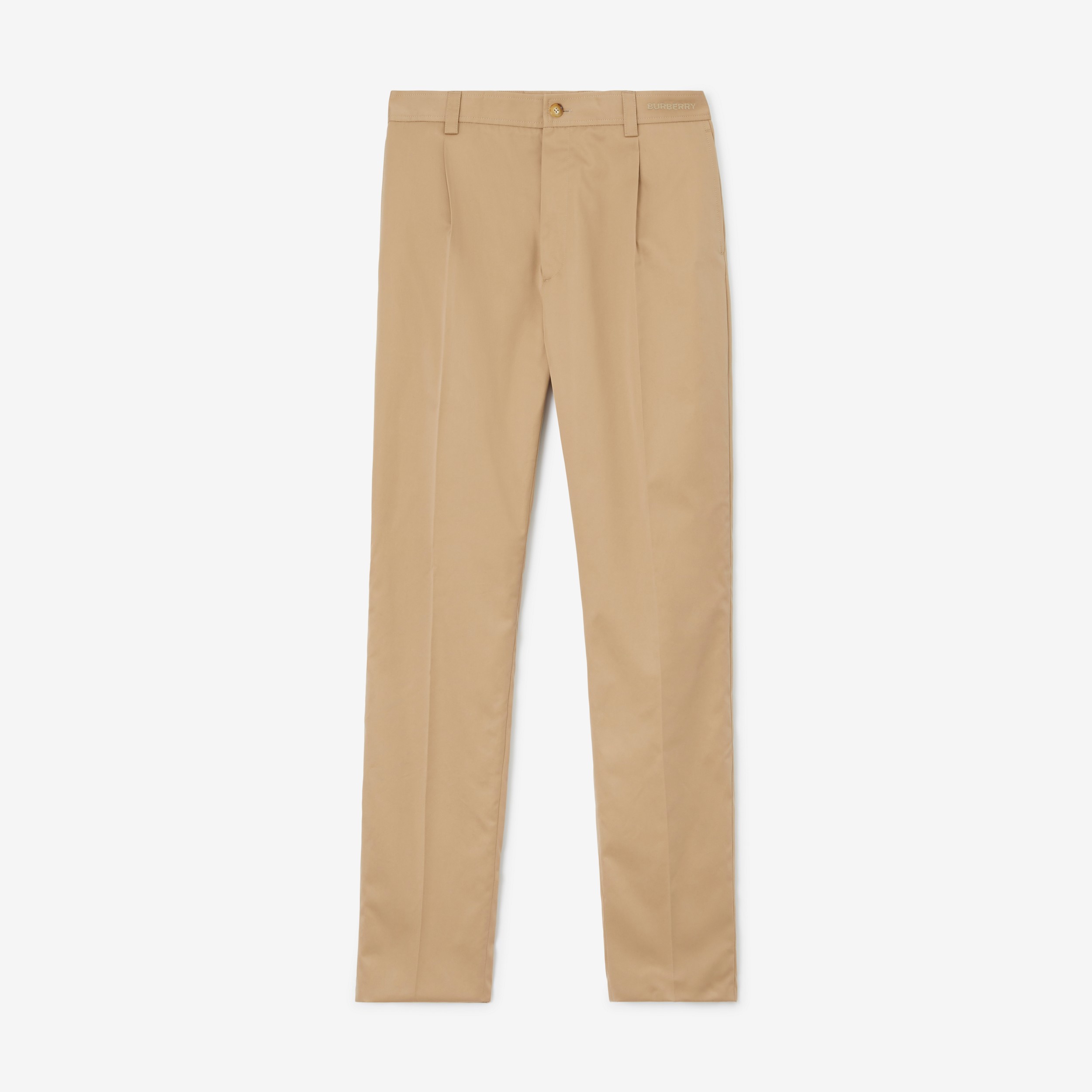 Pantalones de vestir en algodón (Beige Vintage) - Hombre | Burberry® oficial - 1