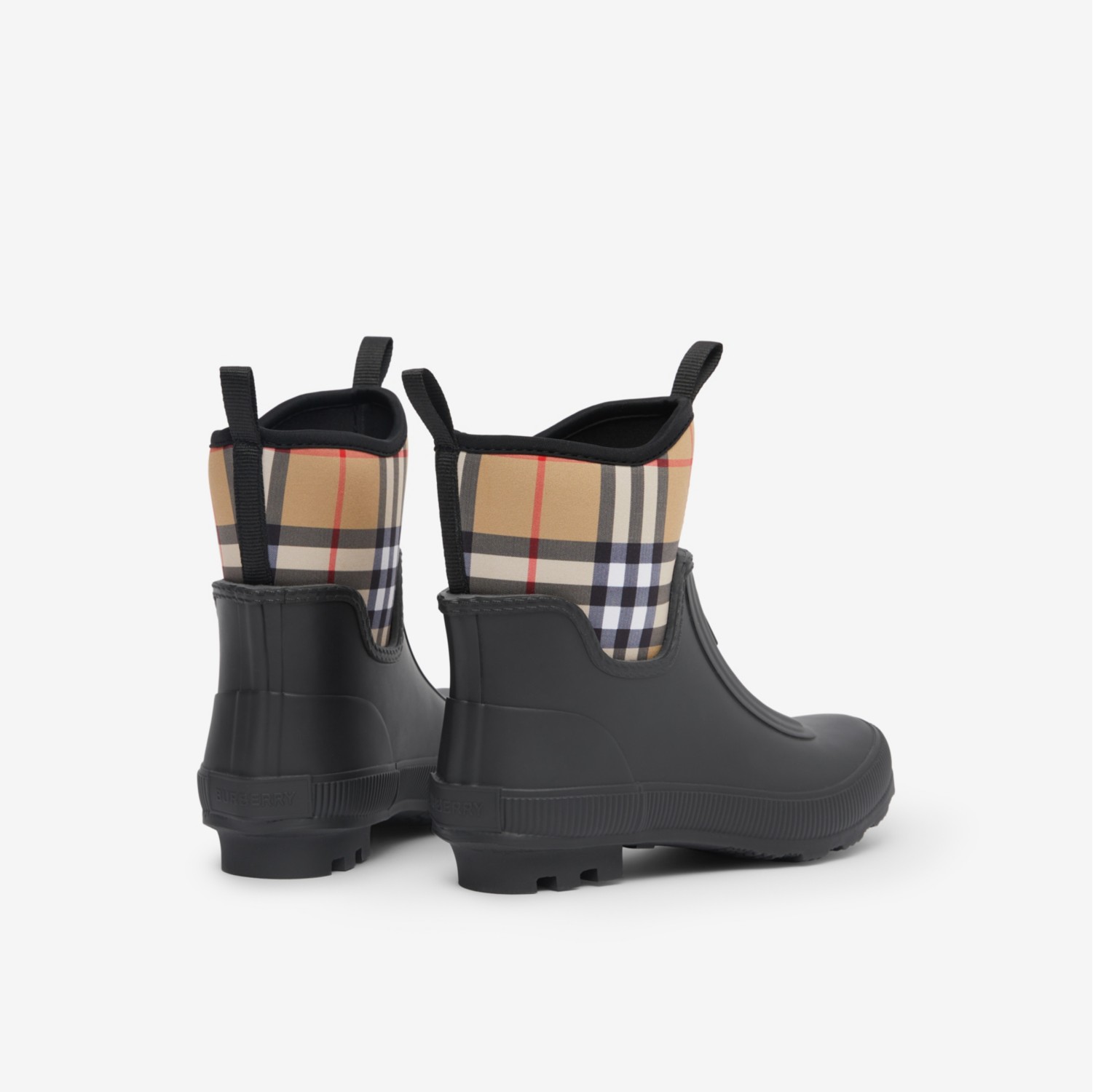 Vintage Check Neoprene and Rubber Rain Boots in Black - Children |  Burberry® Official