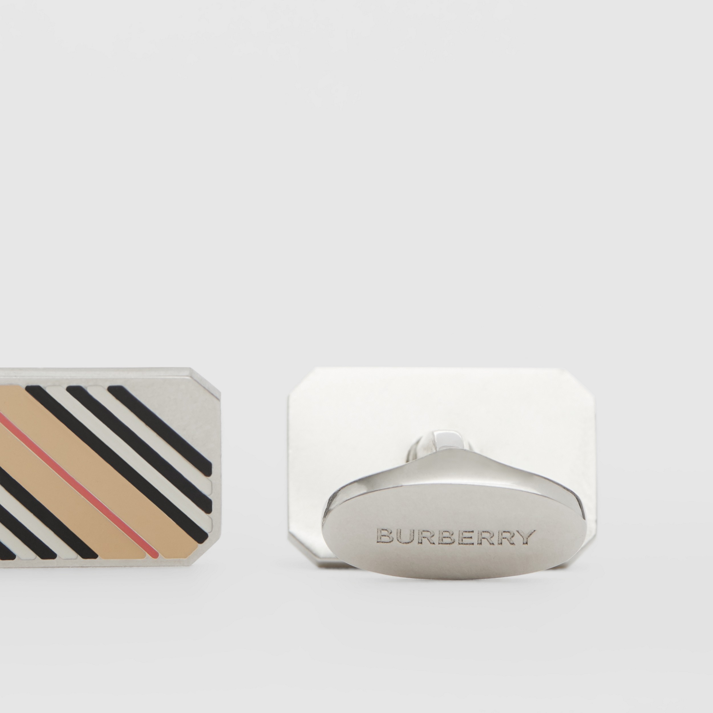 Icon Stripe Palladium-plated Cufflinks - Men | Burberry® Official - 2