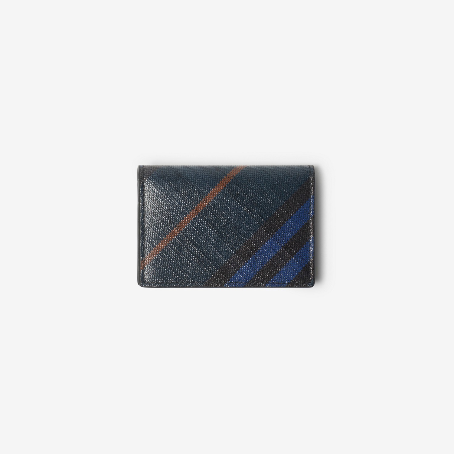 Check Folding Card Case in Midnight - Men, Cotton, Linen Check Folding Card Case in Midnight - Men, Cotton, Linen