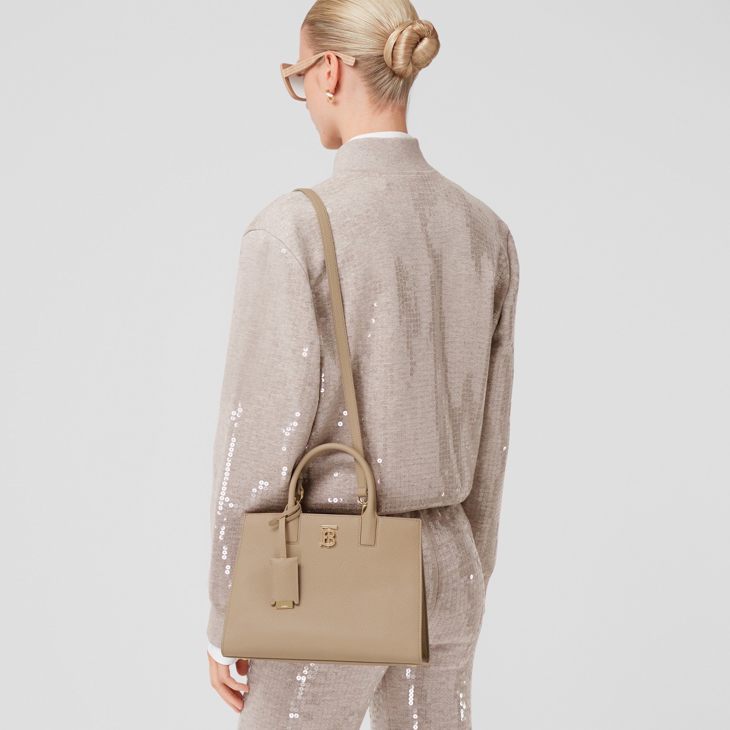 Grainy Leather Mini Frances Bag in Oat Beige - Women | Burberry® Official - 3