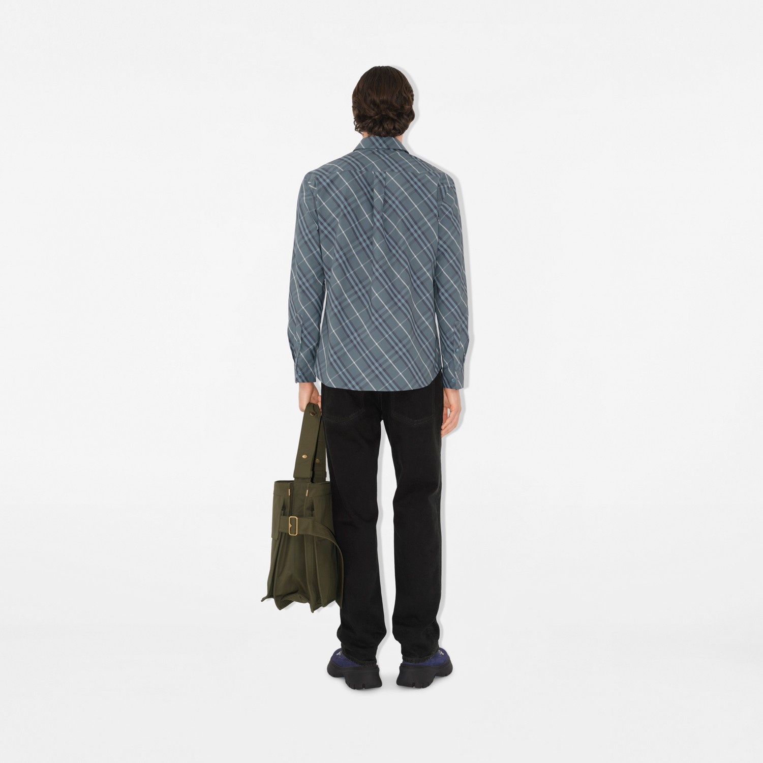 Regular Fit Check Cotton Shirt in Pewter - Men | Burberry Regular Fit Check Cotton Shirt in Pewter - Men | Burberry