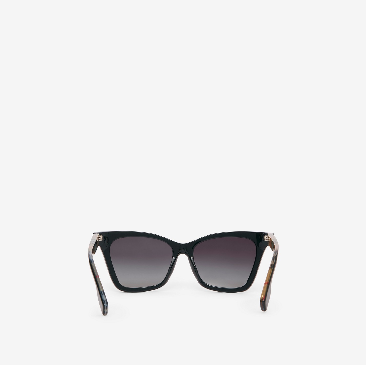Eckige Sonnenbrille mit Karodetail (Schwarz/beige) - Damen | Burberry®
