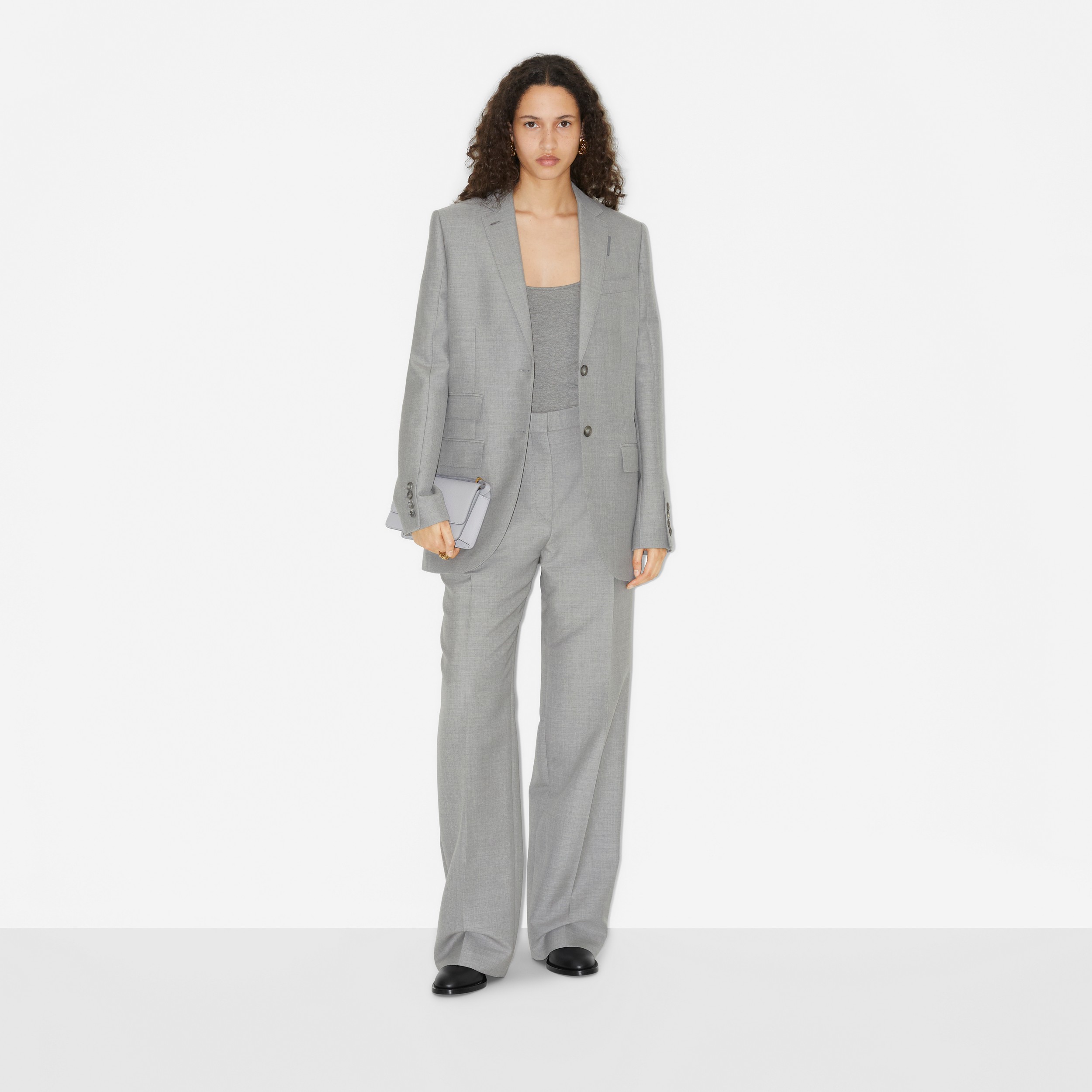 EKD Stretch Jersey Vest in Grey Melange - Women | Burberry® Official - 2