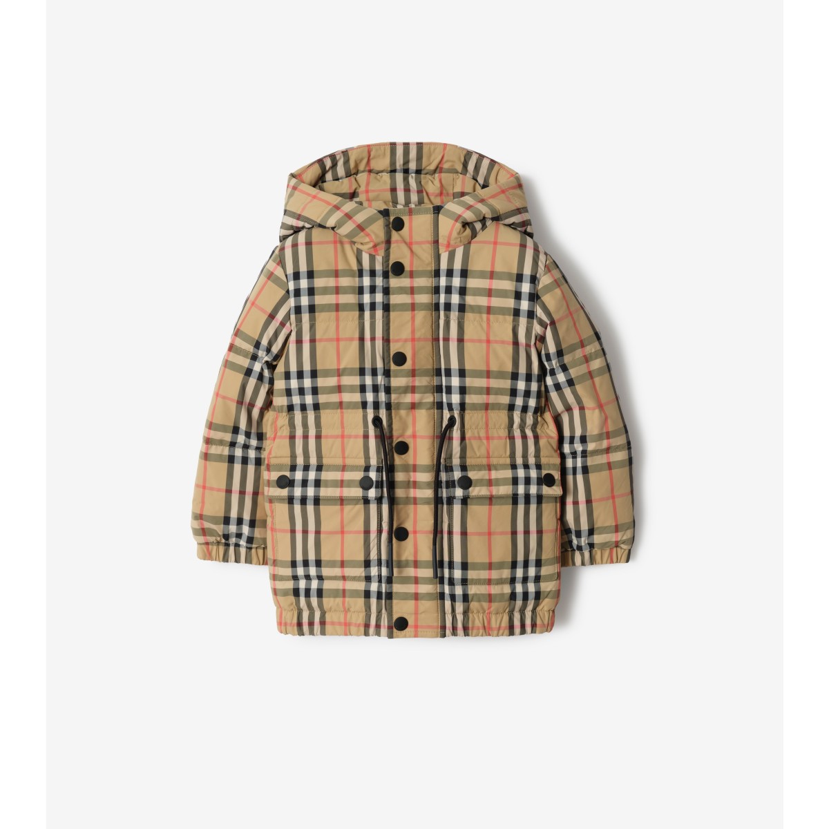  Check Nylon Puffer Coat