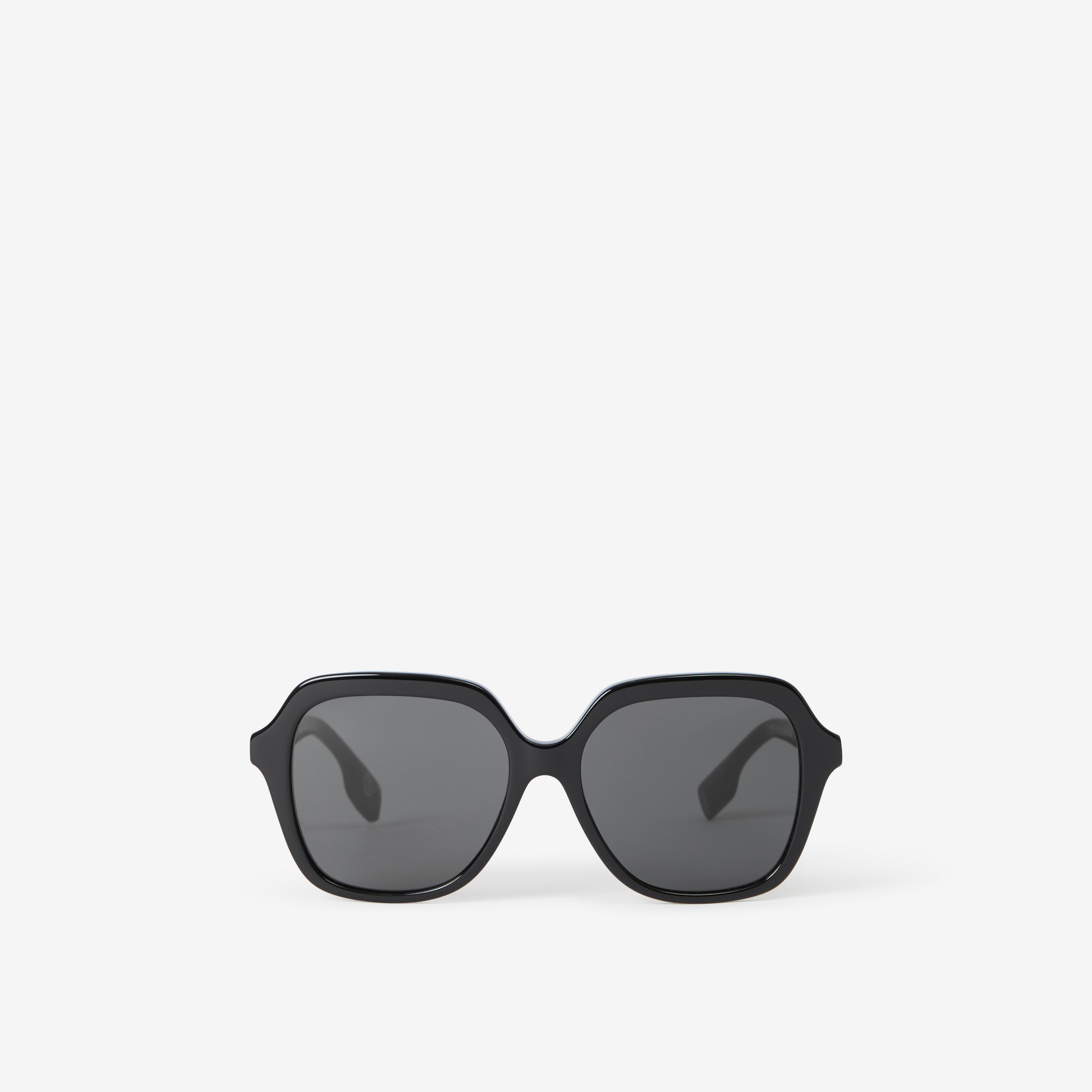 Oversized Square Frame Sunglasses in Black - Women | Burberry® Official - 1