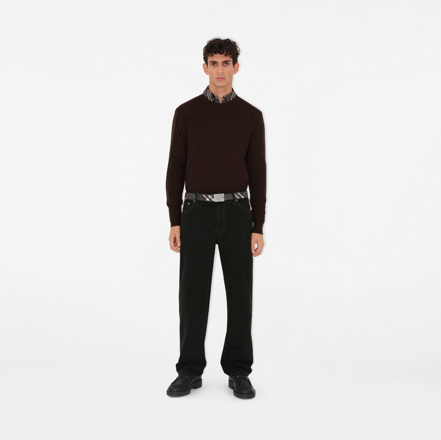 Reversible Check B Cut Belt in Snug/black - Men | Burberry Reversible Check B Cut Belt in Snug/black - Men | Burberry