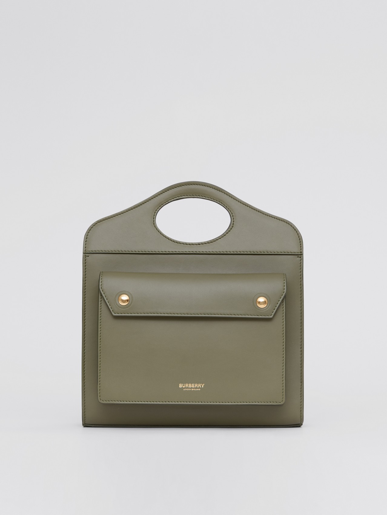 Mini Leather Pocket Bag in Dark Fern Green