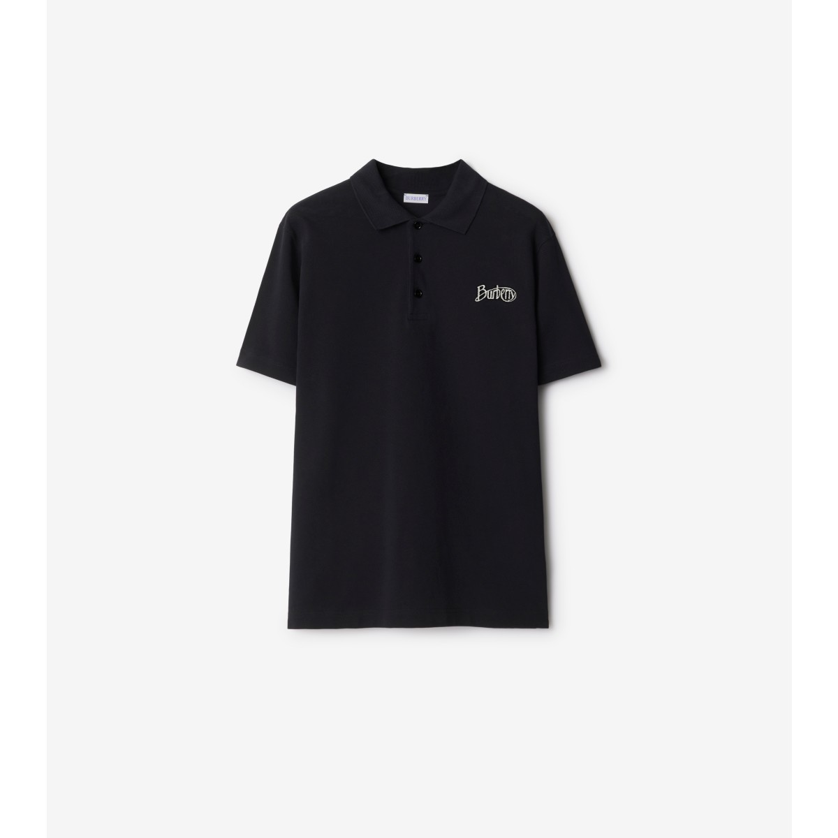 Shop Burberry Cotton Polo Shirt In Coal