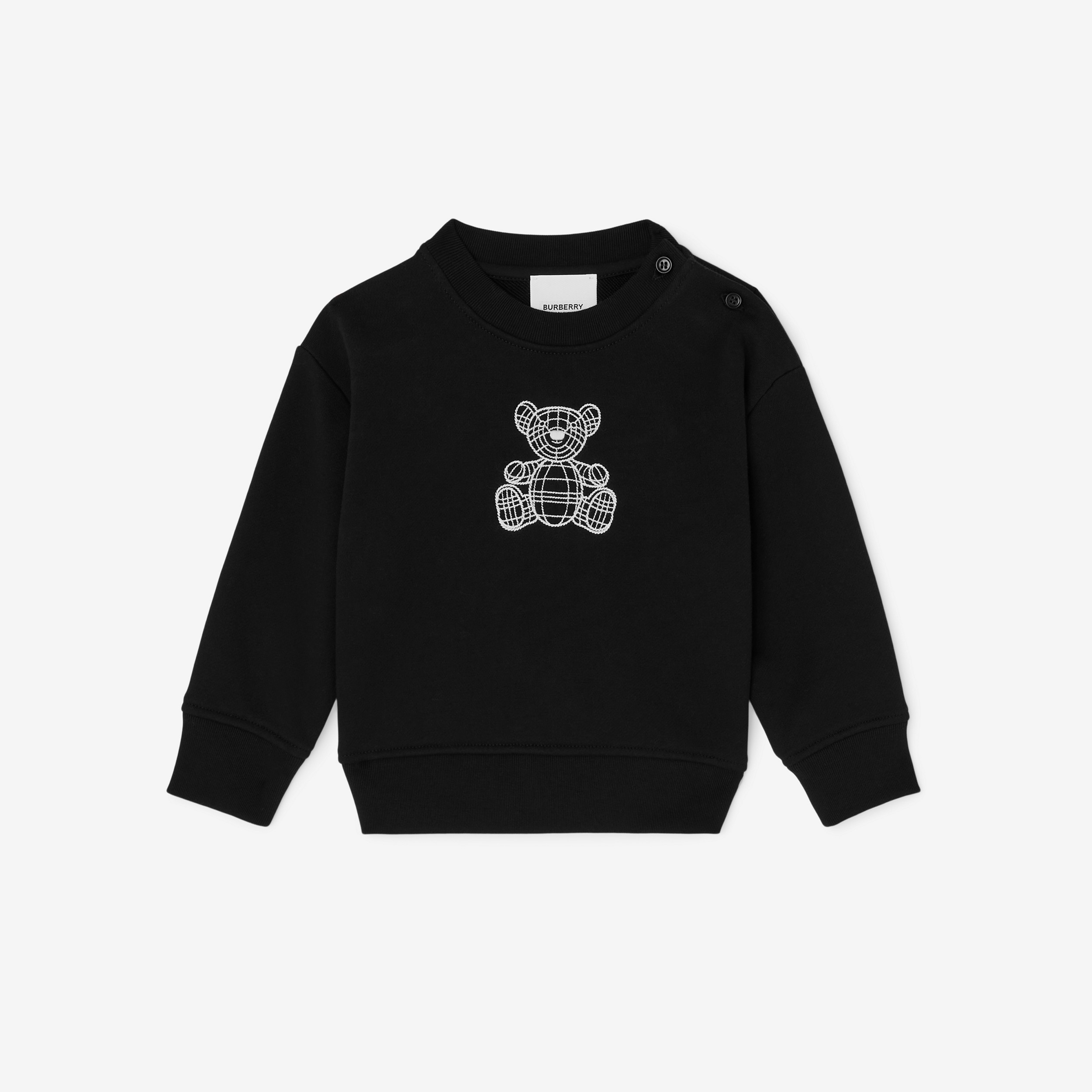 Thomas Bear Motif Cotton Sweatshirt in Black - Children | Burberry® Official - 1