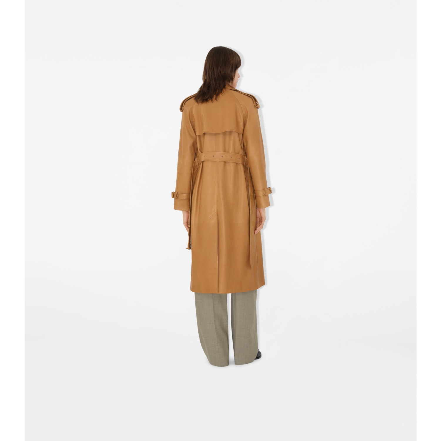 Trench long Castleford en cuir