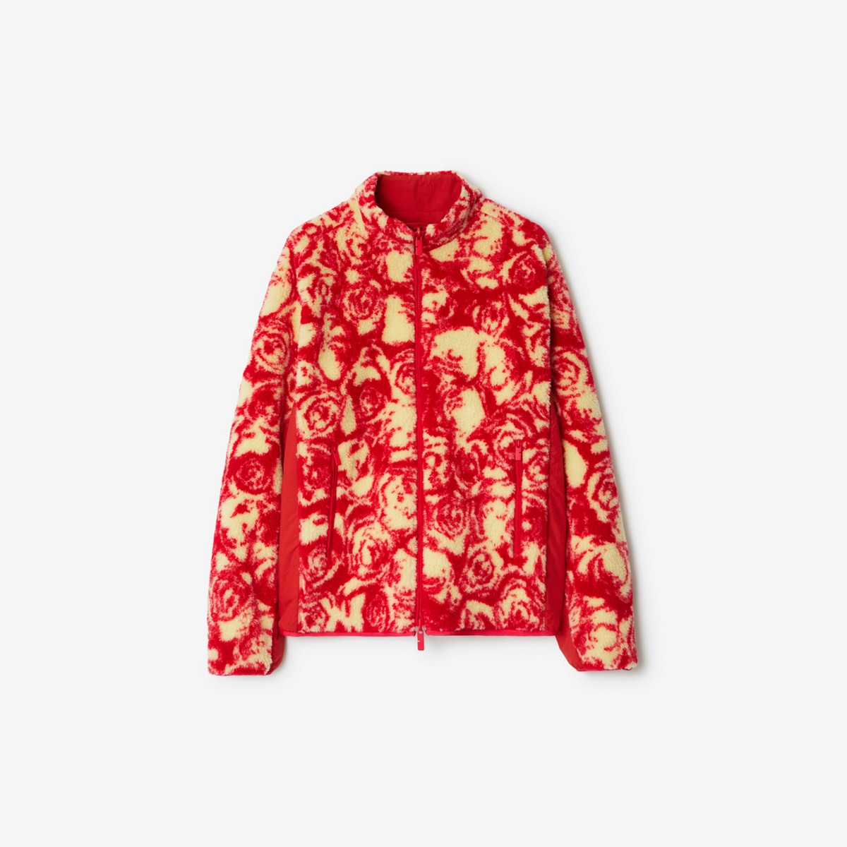 Burberry Rose-pattern Reversible Fleece Jacket In Pillar/sherbet