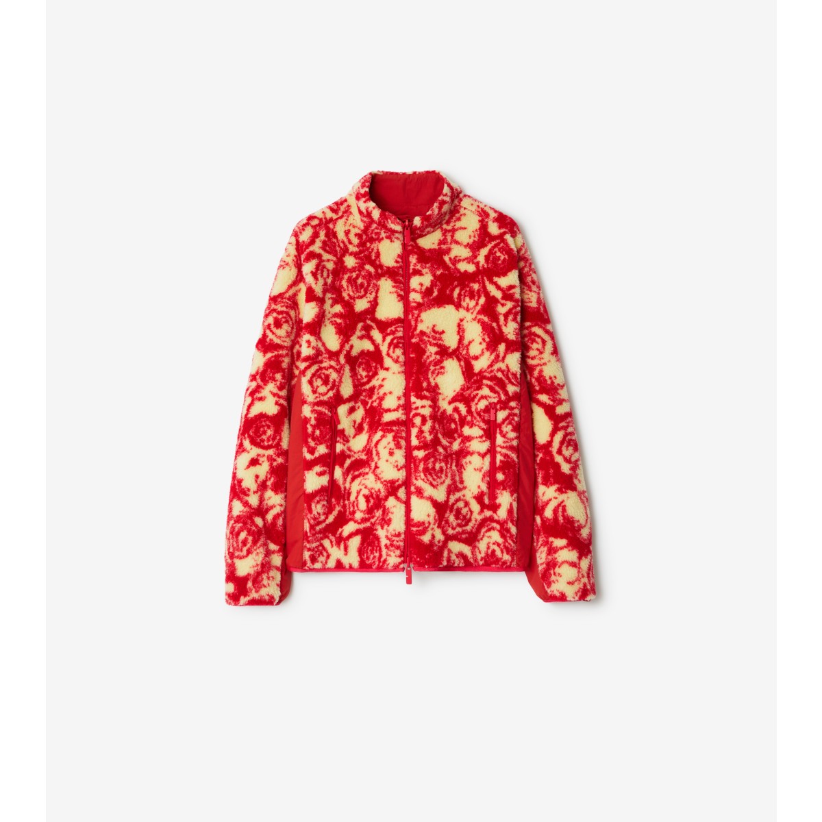 Burberry Rose-pattern Reversible Fleece Jacket In Pillar/sherbet
