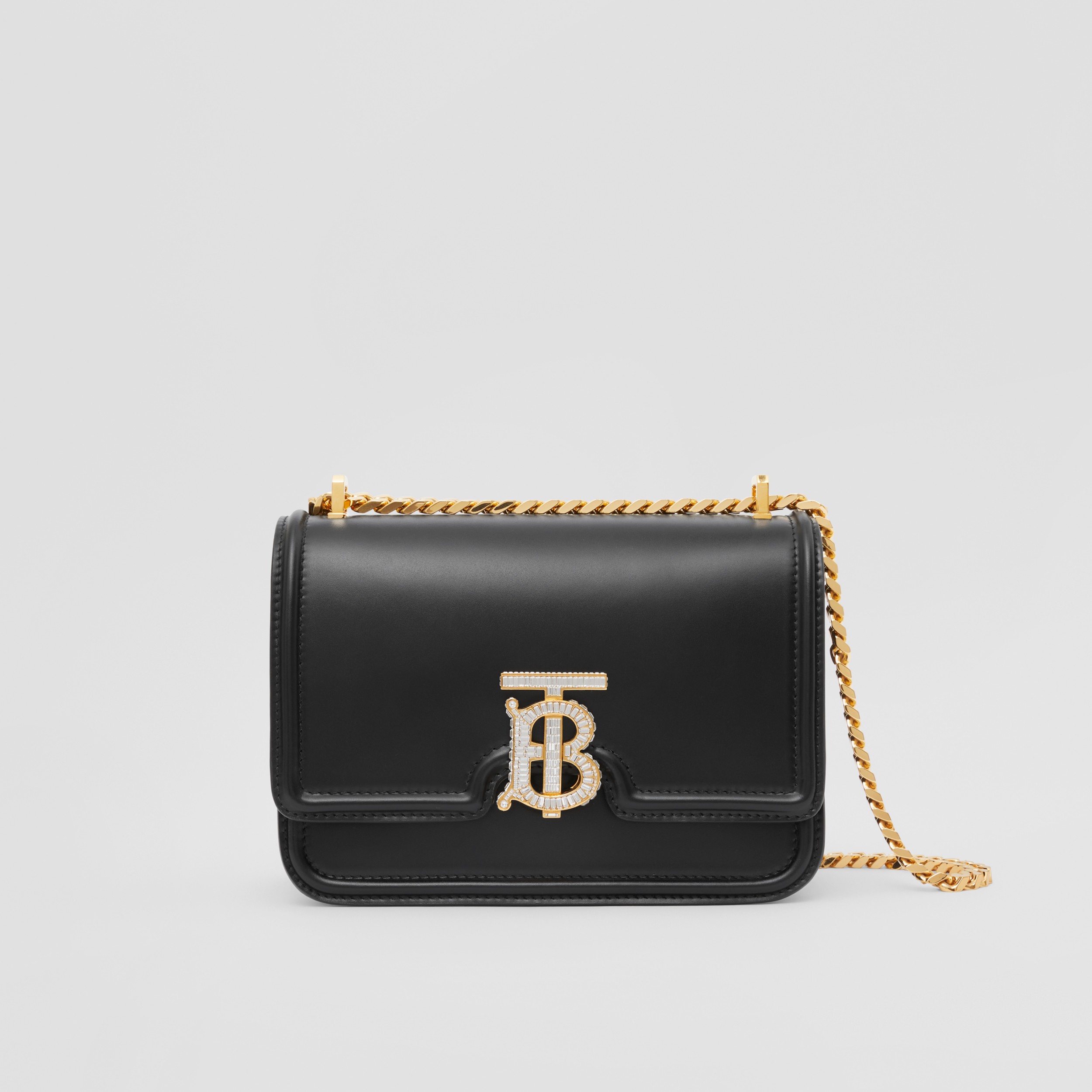 Crystal Monogram Motif Leather Small TB Bag in Black - Women | Burberry®  Official