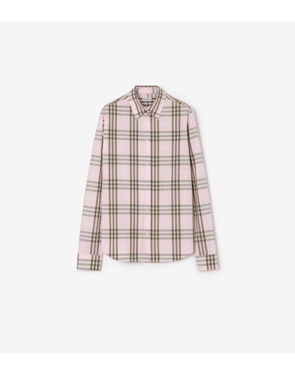 Chemise droite en coton Check